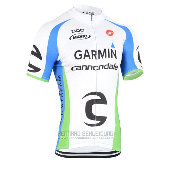 2015 Fahrradbekleidung Cannondale Grun und Wei Trikot Kurzarm und Tragerhose